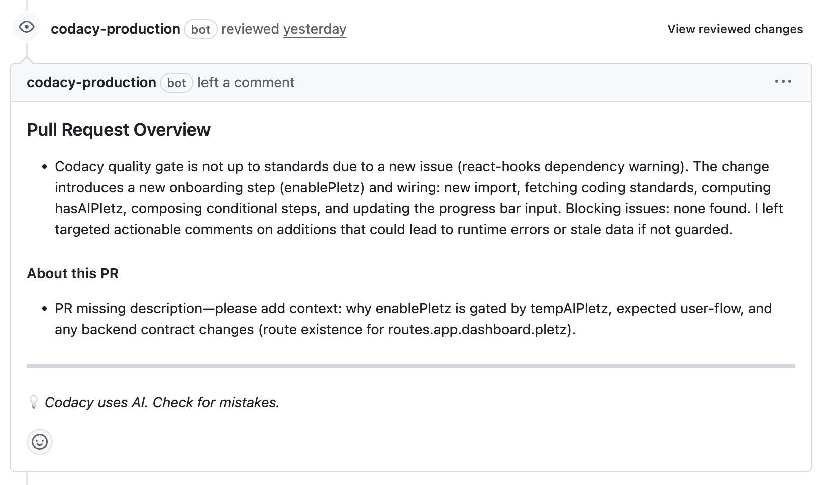 AI Reviewer on Github